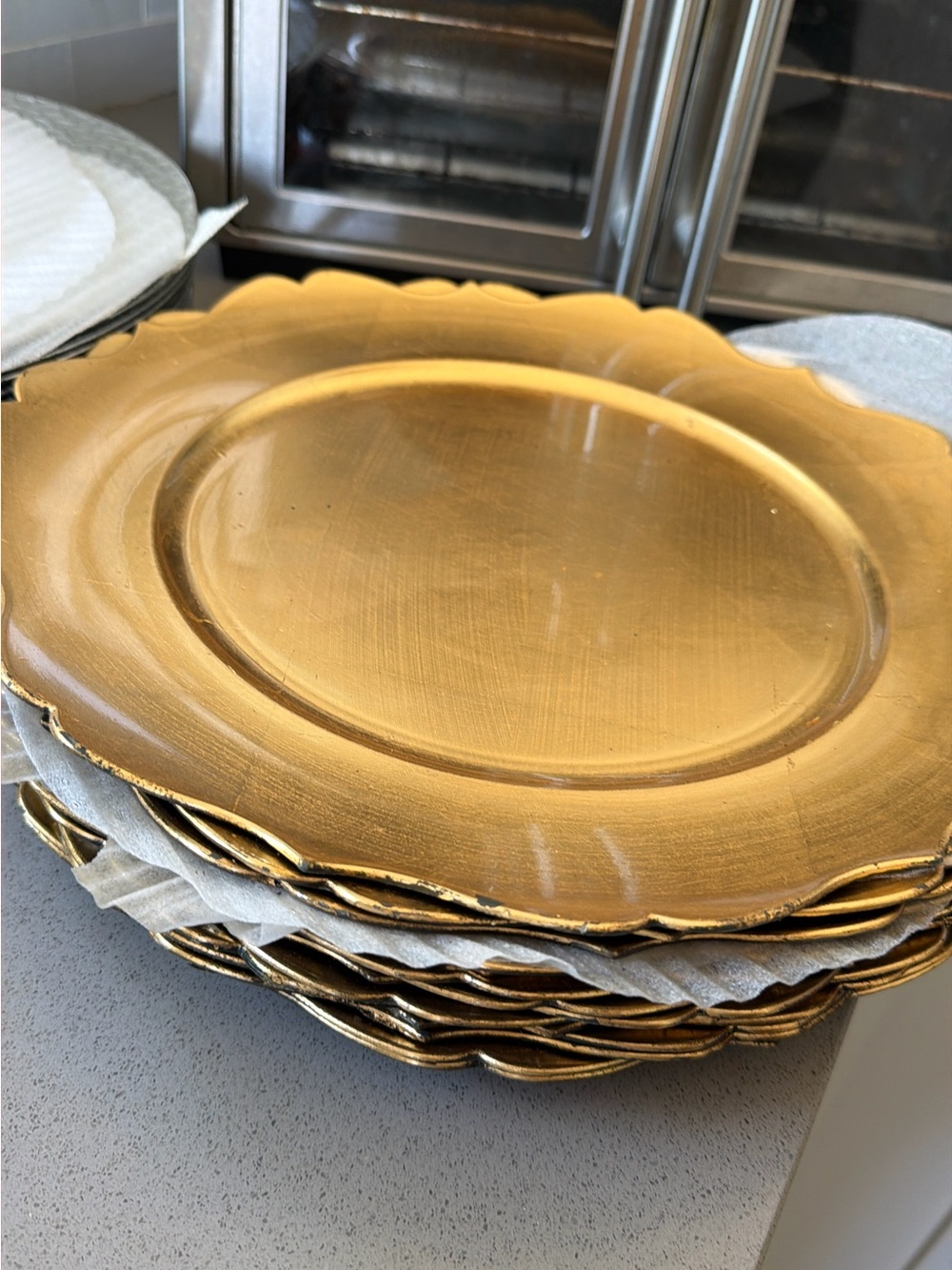 Gold Decorative Charger Plate - Elegant Dining Accent 14 Piece 13”D